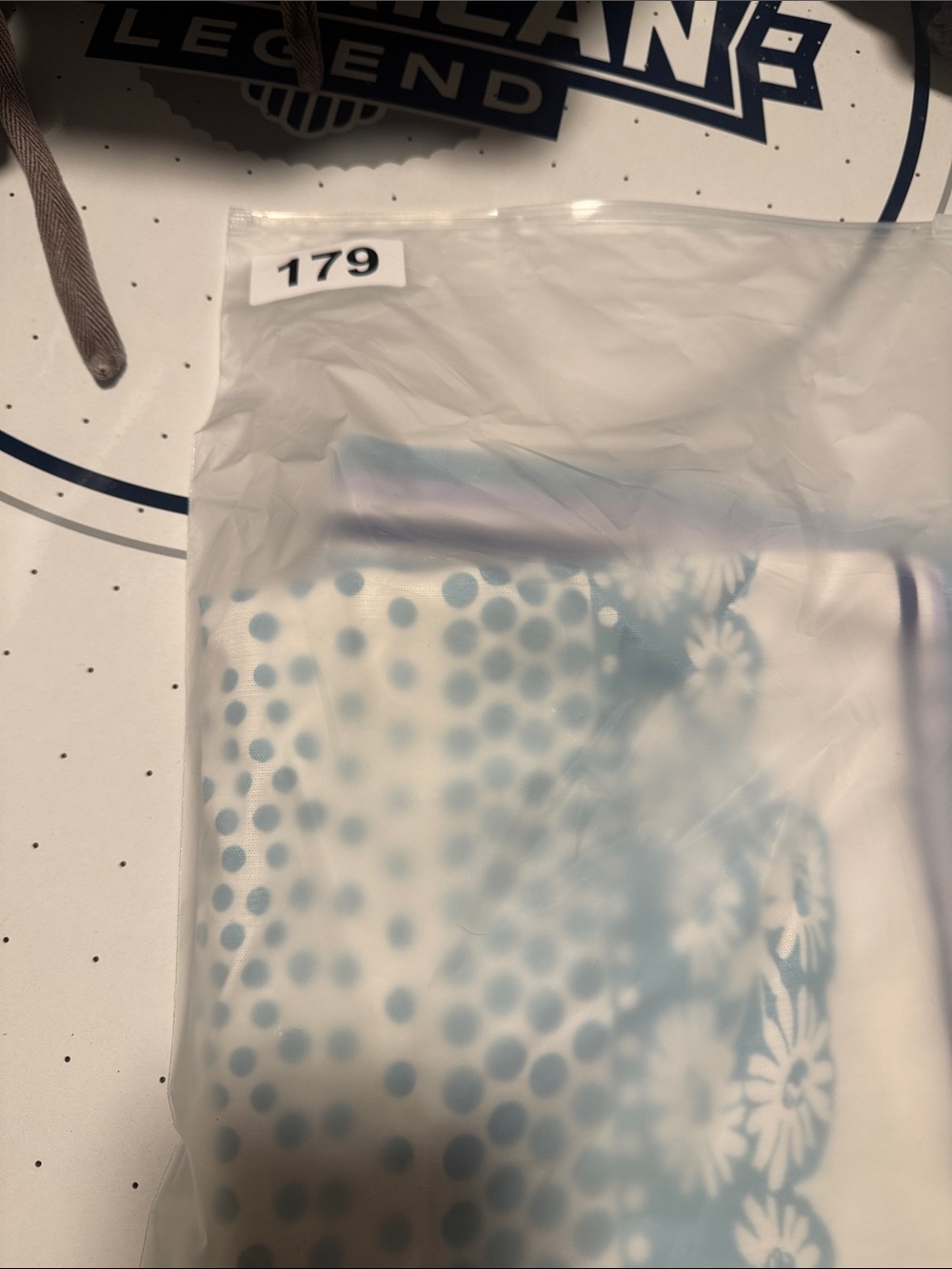 Free People On The Dot White and Light Blue Printed Mini Slip Dress - Picture 6 of 6